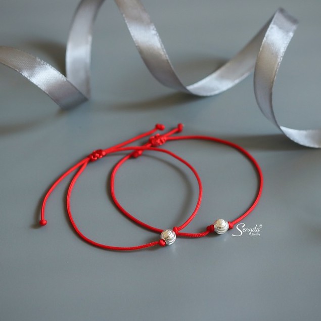Vòng tay dây chỉ đỏ đơn mix bi bạc 925 Senyda Jewelry VT093