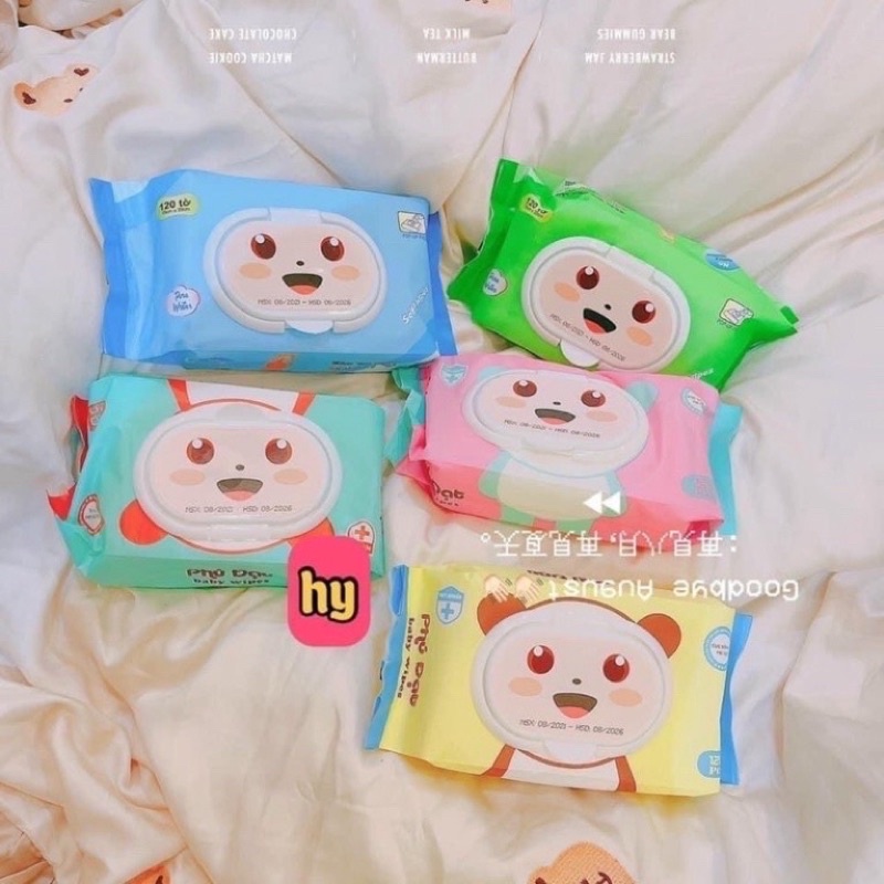 Sỉ 5 gói khăn/giấy ướt hình gấu