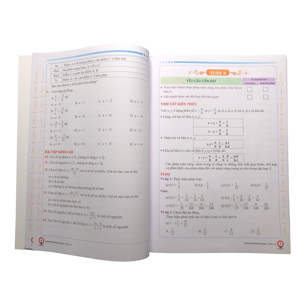 Sách Bài tập phát triển năng lực Toán 7 Tập 1