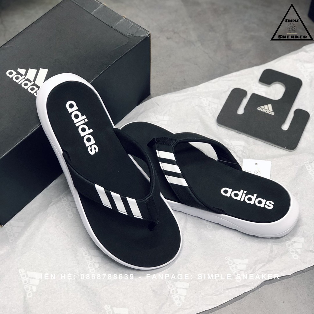 Dép Adidas Xỏ Ngón Chính Hãng 💙SIMPLE SNEAKER💙 Dép Kẹp Adidas Auth - Adidas Comfort Flip Flops Core Black EG2069