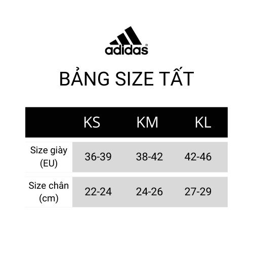 Bộ ba Tất vớ nam nữ Adidas họa tiết 3 sọc và Trefoil, tất cổ cao màu đen - HODU Sport