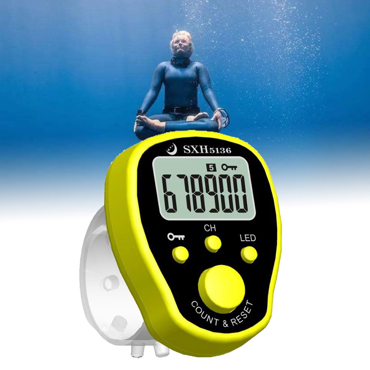 Máy Đếm Điện Tử Đeo Ngón Tay Màu Vàng Tiện Dụng