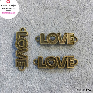 (Bịch 5 cái/ 10gr) - Mặt xi đồng thanh chữ love kiểu chữ độc đáo - MXD176