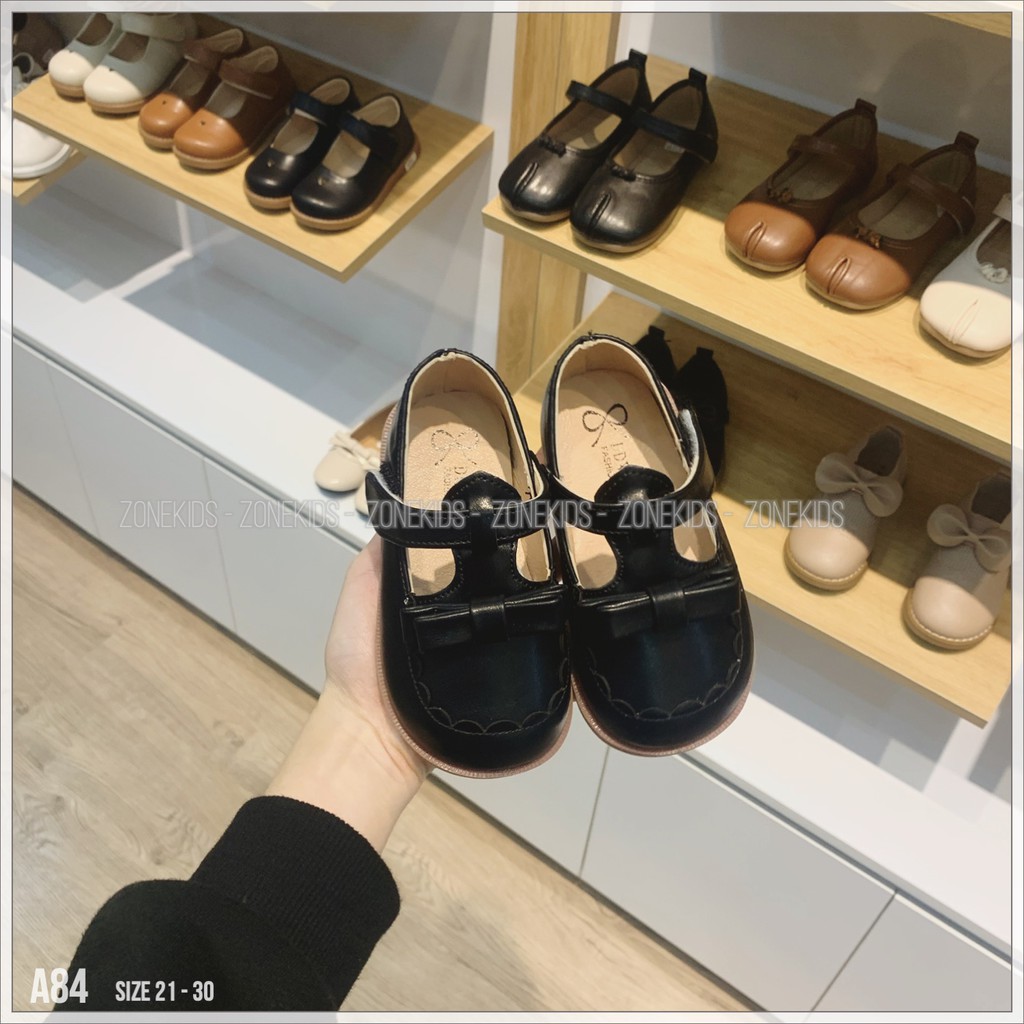 Giày búp bê phối nơ bản dẹt cho bé gái Zonekids - A84