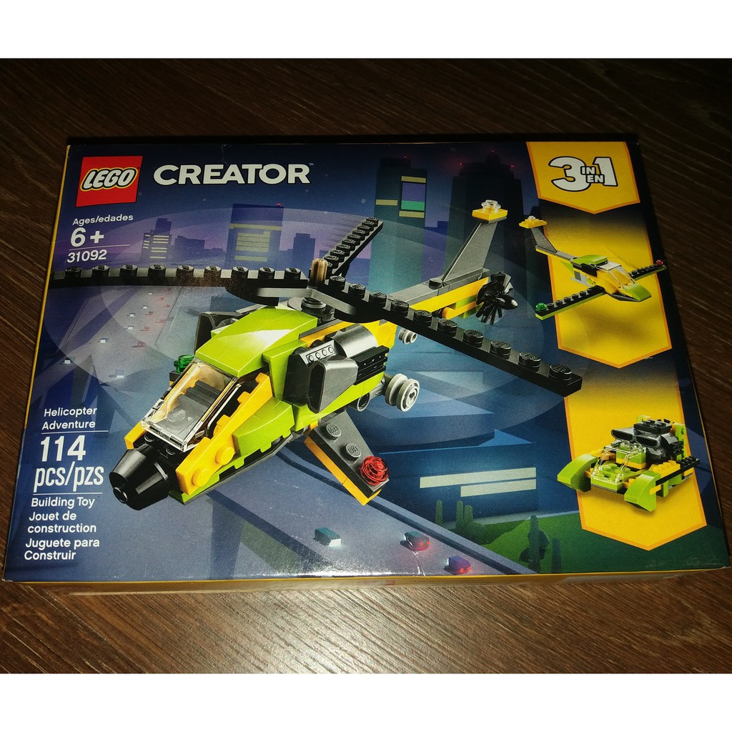 LEGO Creator 3in1 Helicopter Adventure 31092 3 trong 1 Trực thăng - máy bay thám hiểm - tàu siêu tốc