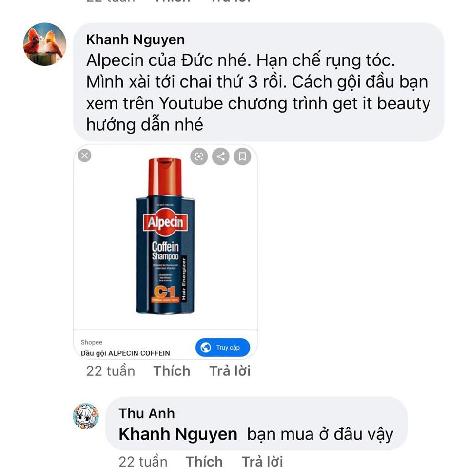 (có bill, review) Bộ dầu gội &amp; tinh dầu kích mọc tóc Alpecin