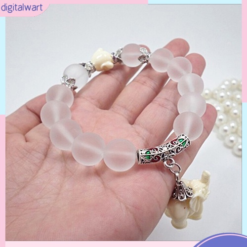 Vòng tay chuỗi hạt trong suốt mặt hình voi xinh xắn dễ thương dành cho nữ