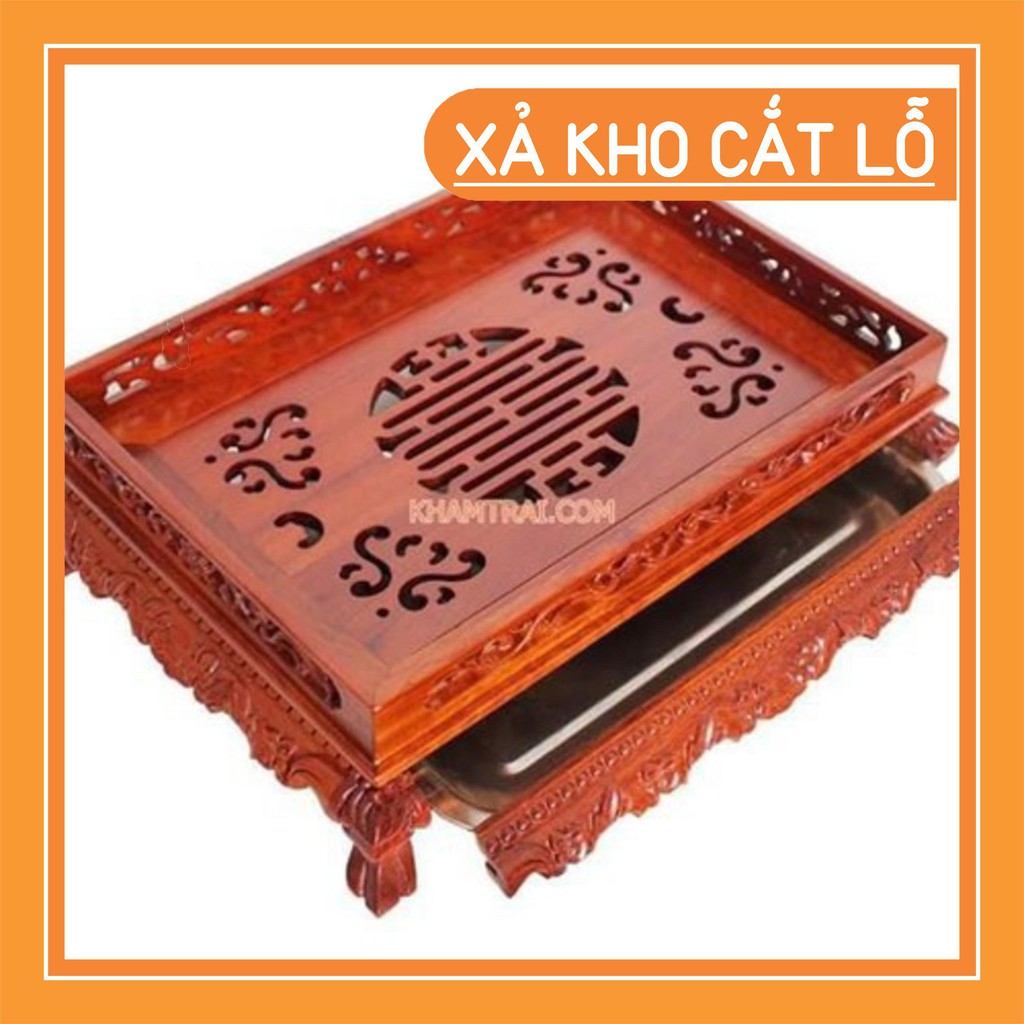Khay Trà Chân Qùy Bằng Gỗ Hương - Gỗ Hương cao cấp
