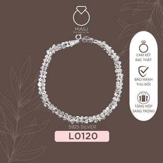 Ảnh Thật Lắc xoắn bông mai Bạc Ý S925 đã xi 3 màu cao cấp L0120A