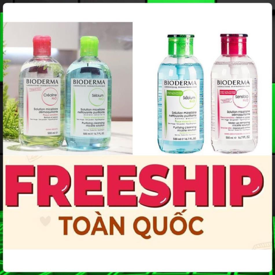 FREESHIP TOÀN QUỐC - Tẩy Trang Bioderma Senbio  Créaline 500ml chính hãng (Nắp Nhấn-Nắp Bật) ⓨⓞ