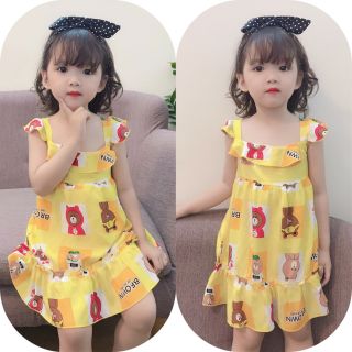 Váy Cánh Tiên xoè đuôi cá lanh lụa cho bé gái