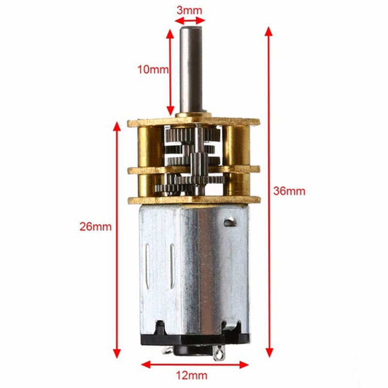 1 Bánh Răng Giảm Tốc 30rpm N20 Dc 6v Kèm Hộp Số Kim Loại