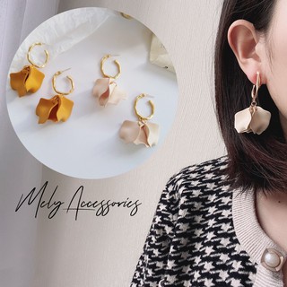 Bông tai cánh nhiều màu khoen tròn mạ vàng nữ tính - Mely 1404