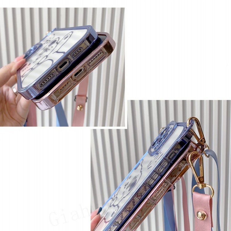 Hi Ốp Điện Thoại Hình Gấu Có Dây Đeo Cho iphone 15 pro max 14 13 12 11