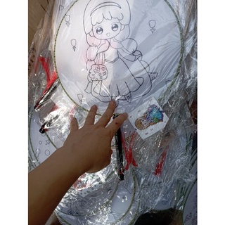 tranh tô màu quạt lụa +mau co.