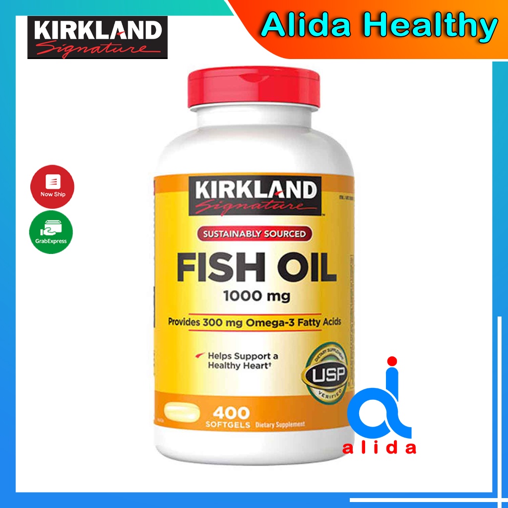 Viên uống dầu cá Fish Oil Omega 3 1000mg KIRKLAND 400 viên của Mỹ
