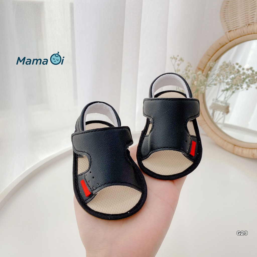 G29 Giày tập đi cho bé dép tập đi sandal kiểu màu đen da mềm cho bé bằng da của Mama Ơi - Thời trang cho bé