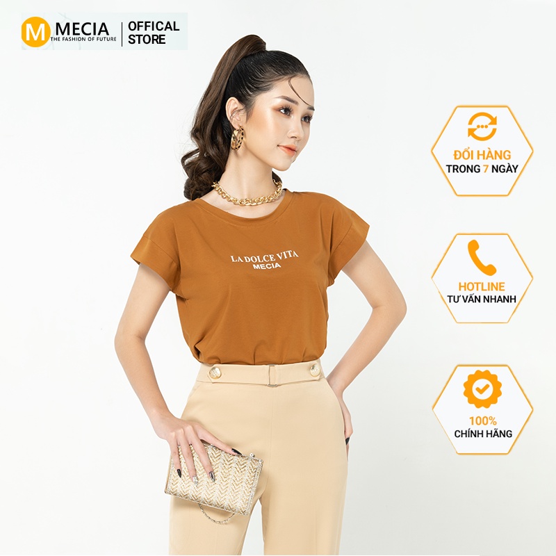 Áo thun kiểu cộc tay Mecia AT013– Áo kiểu cộc tay thun dúm nẹp 95% cotton Thời Trang Dạo Phố năng động trẻ trung