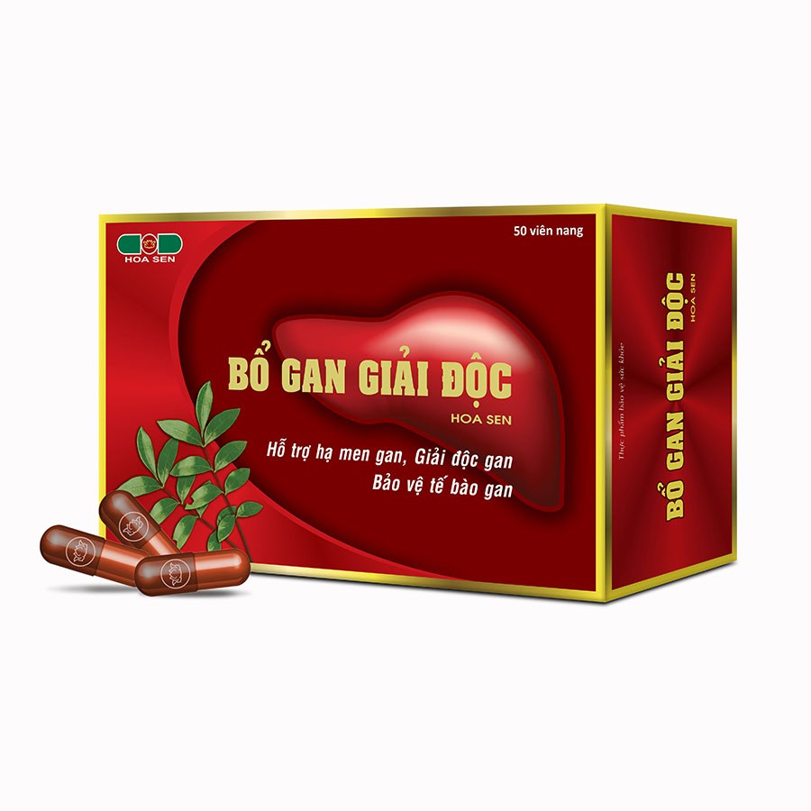 BỔ GAN GIẢI ĐỘC - Hoa Sen - Hạ men gan - Giải độc gan - Bảo vệ tế bào gan (hộp 5 vỉ x 10 viên nang)