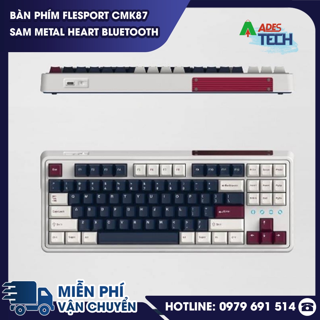Bàn phím FLEsport CMK87 SAM Metal Heart Bluetooth + Wireless + Switch Kailh BOX