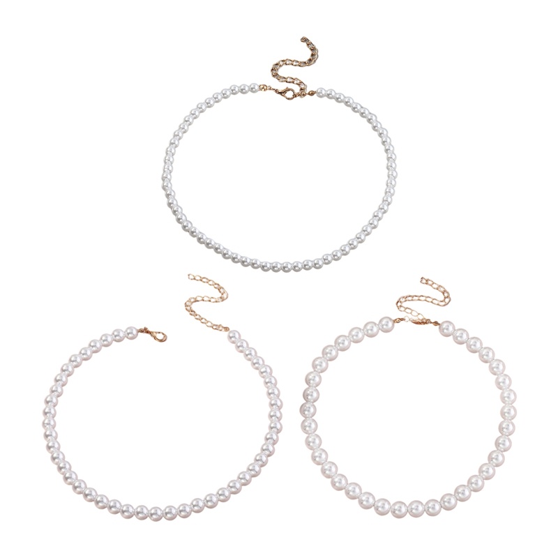 Dây Chuyền Mặt Kính Đính Ngọc Trai Giả 6MM/8mm/10MM