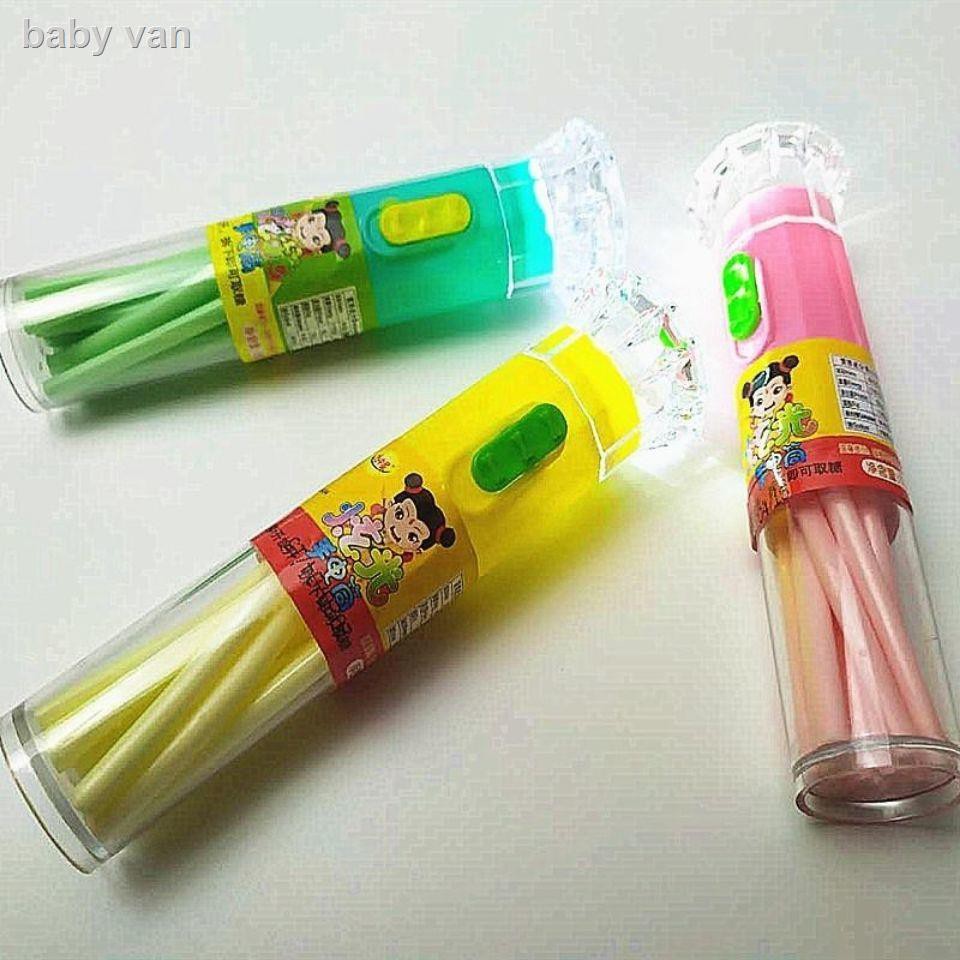 ✖Đèn pin rực rỡ Hút kẹo rơm Đồ chơi trẻ em Kẹo ăn vặt Nguyên hộp