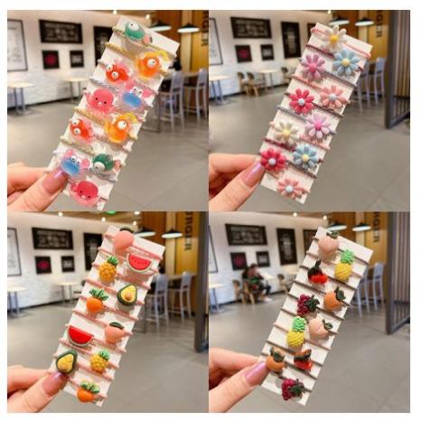 Vỉ 10 Dây Buộc Tóc Cho Bé Gái Hoạt Hình Dễ Thương