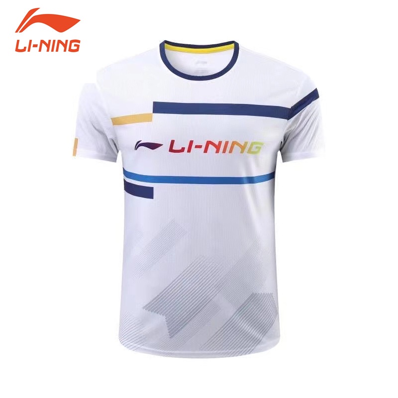 Li Ning Áo Thun Tay Ngắn Cổ Tròn Khô Thoáng Nhanh Thời Trang Nam Nữ Chơi Cầu Lông / tennis