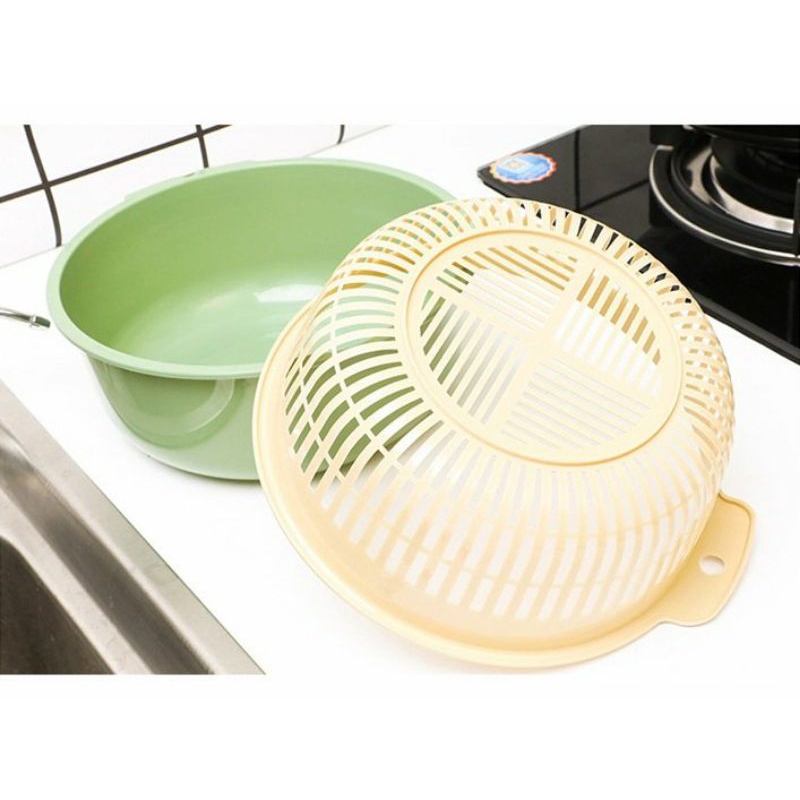 Set thau chậu rổ nhựa 2 lớp đa năng