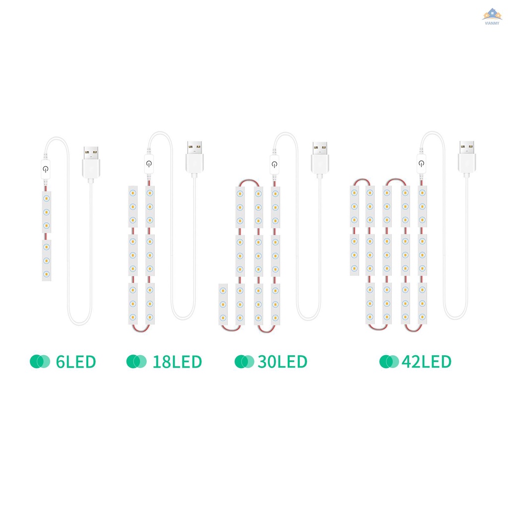 Đèn LED 30 Bóng Gắn Gương Trang Điểm Cảm Ứng Điều Chỉnh Độ Sáng Với Dây Cáp USB