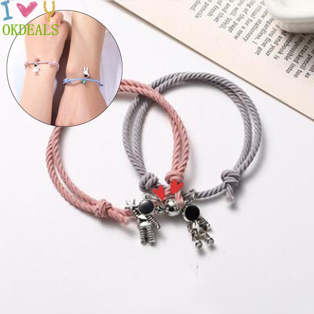 Vòng Tay Dây Thừng Nam Châm Hình Phi Hành Gia / Ngôi Sao Thời Trang Cho Nam Và Nữ