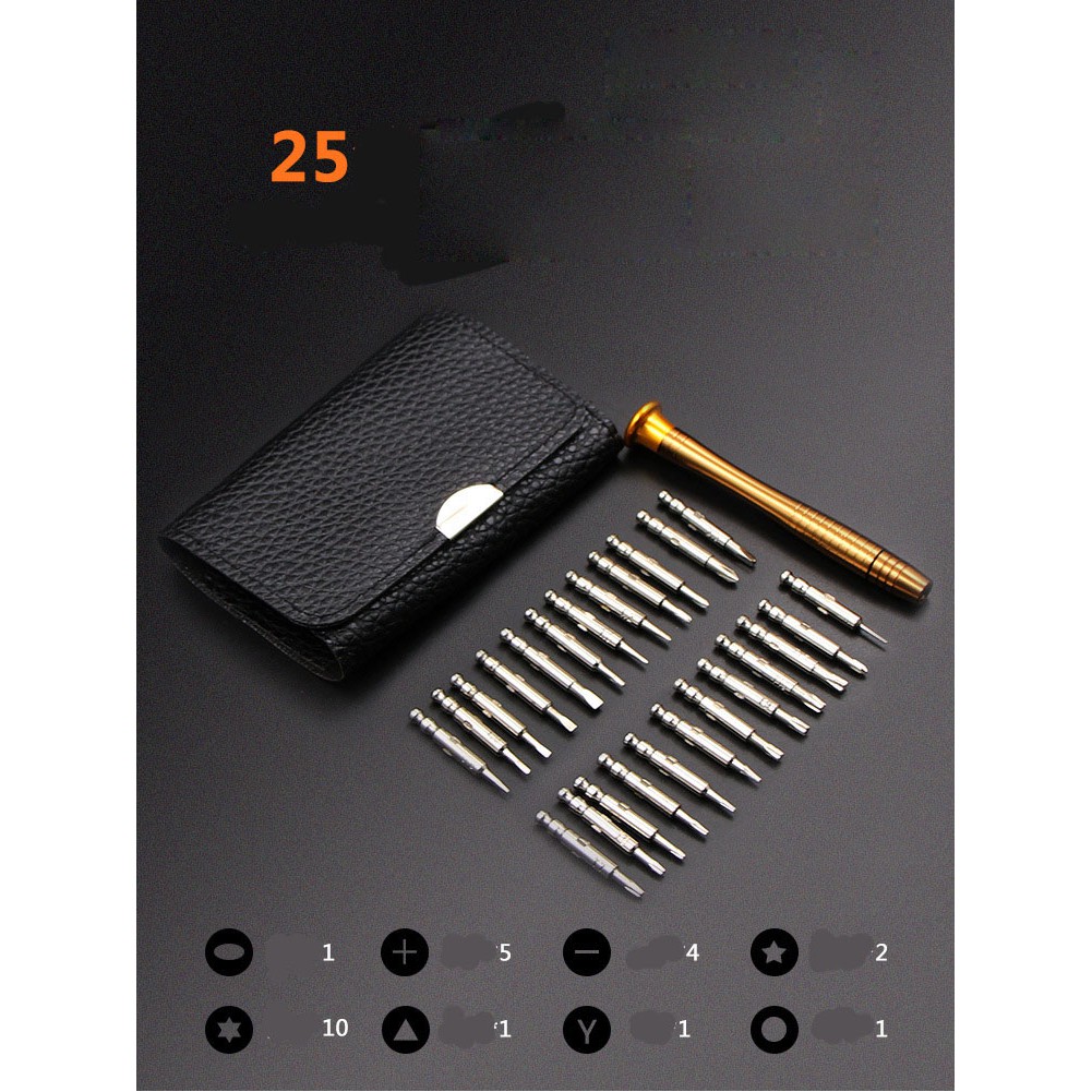 Bộ tua vít đa năng sửa chữa điện thoại screwdriver 25 đầu bóp da Chammart