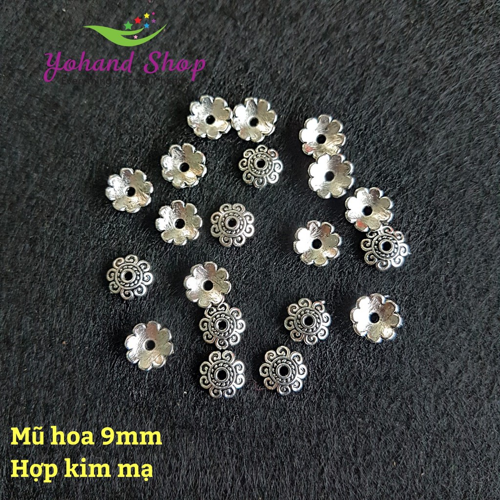 Mũ hoa 9mm - hợp kim M09 ( gói 20 cái)