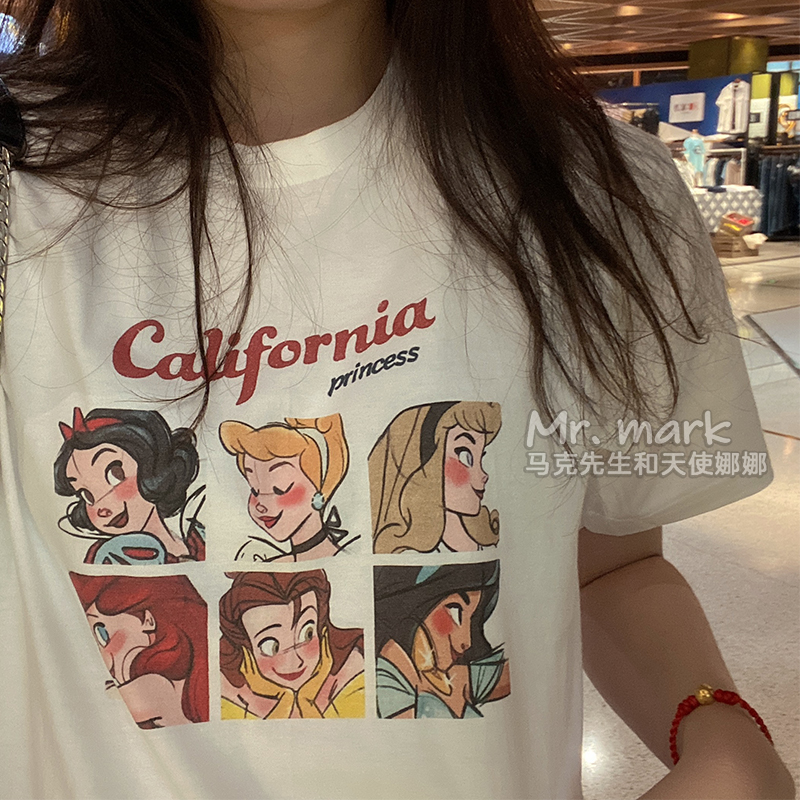 Áo Thun Nữ Ngắn Tay Cổ Tròn In Hình Thời Trang