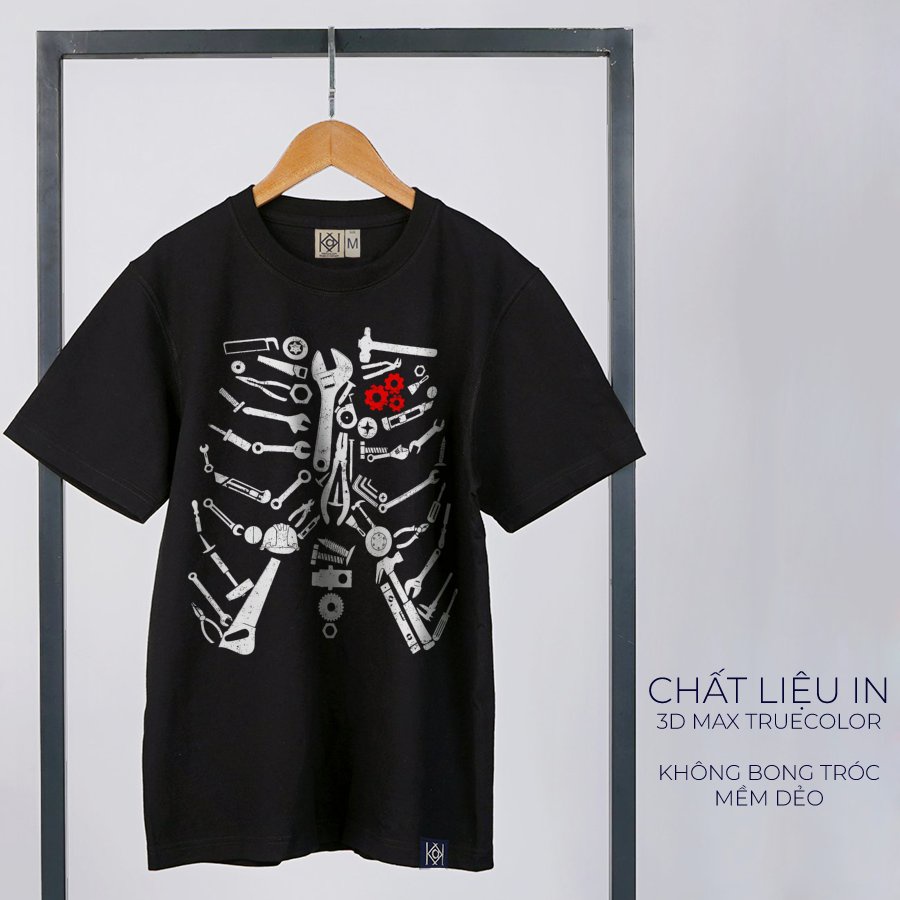 Áo thun bộ xương phông nam nữ mỏ lết cờ lê sửa xe cơ khí độc đáo localbrand MVR KK3757