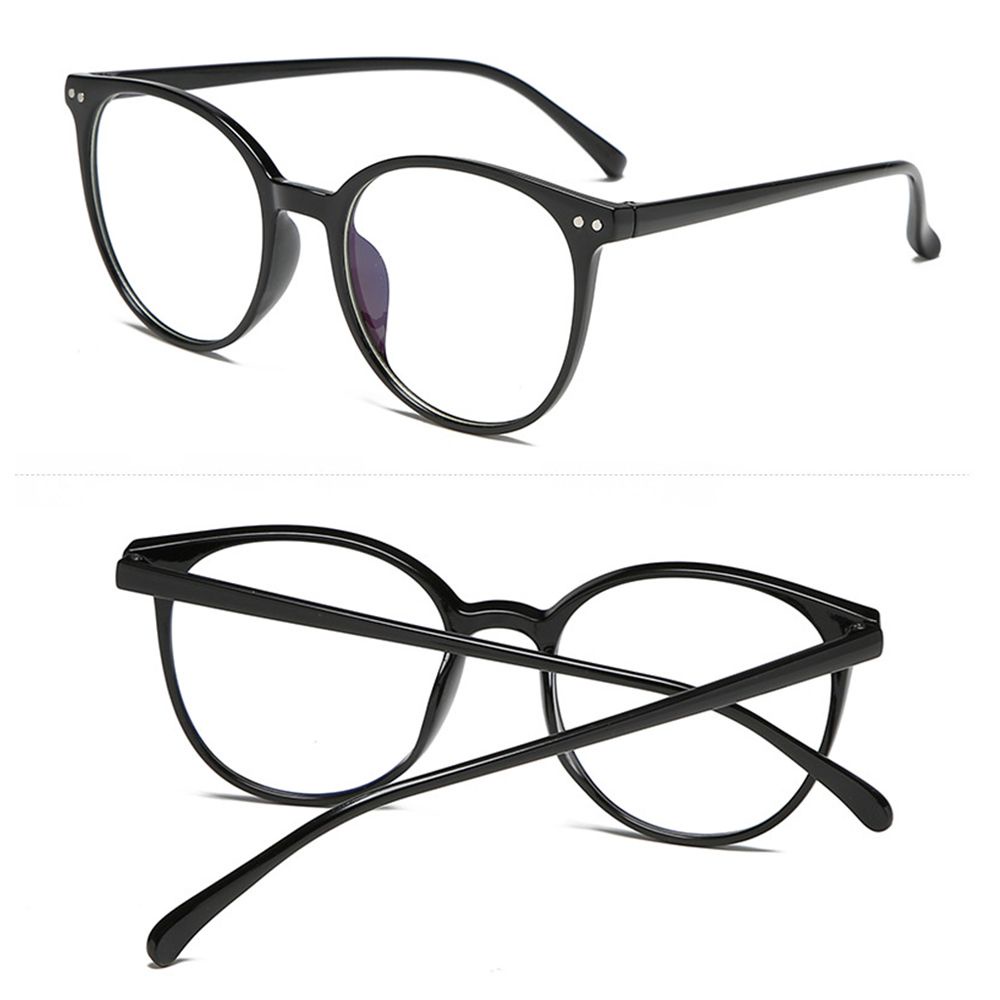 CLEVER Vintage Office Computer Goggles Oversized Anti Radiation Blue Light Blocking Glasses Round Frame Lightweight Fashion Clear Lens Anti Blue Light Glasses