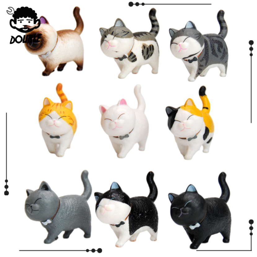 Set 9 Mô Hình Đồ Chơi Mèo Con Xinh Xắn Dùng Để Trang Trí Nội Thất / Ô Tô