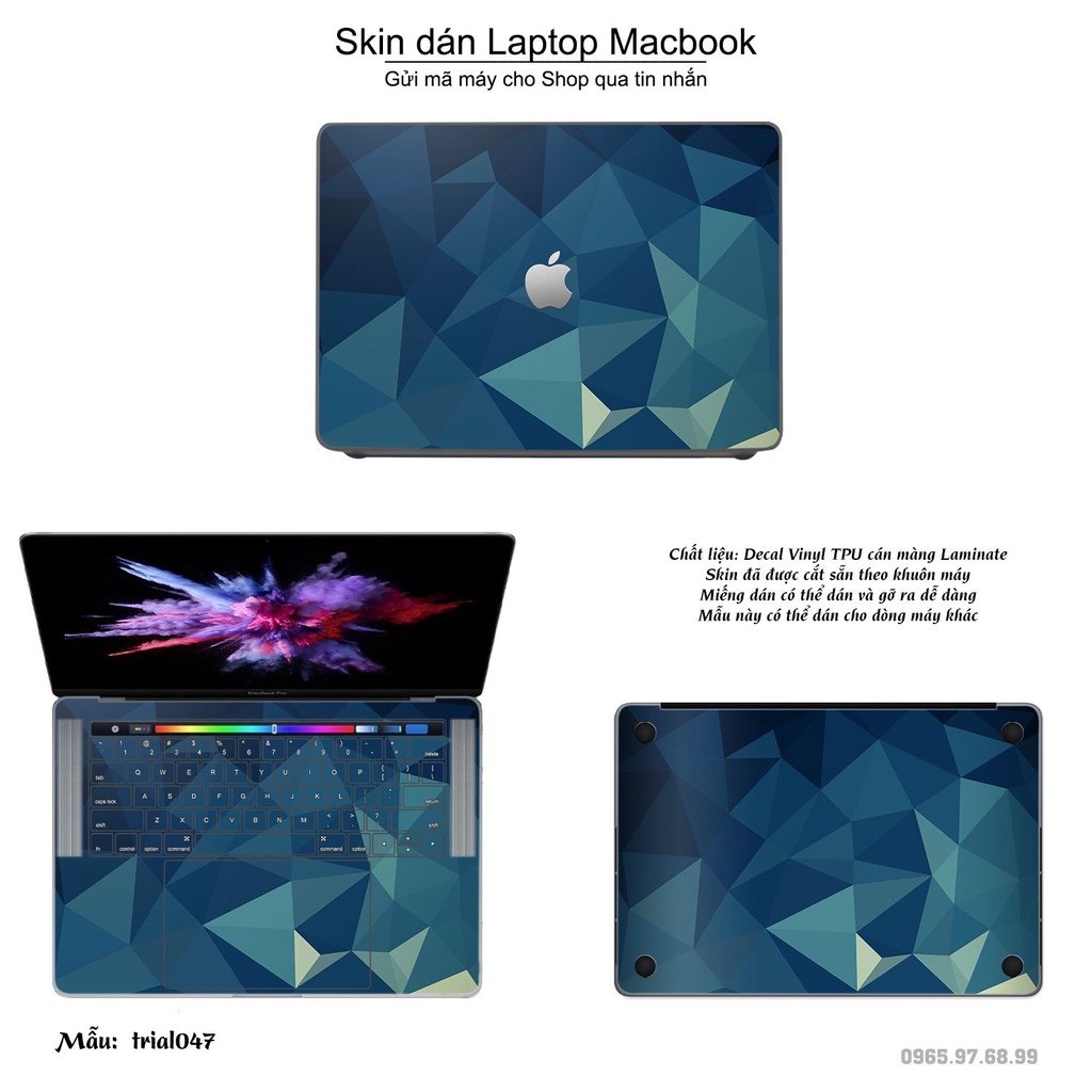 Skin dán Macbook mẫu Đa giác (đã cắt sẵn, inbox mã máy cho shop)