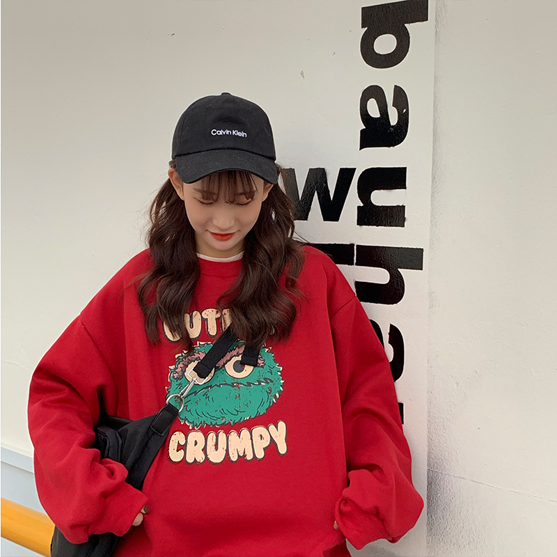 Áo Thun Mùa Đông Dáng Rộng In Hình Hoạt Hình Vui Nhộn Phong Cách Hàn Quốc Giản Dị Cho Nữ | BigBuy360 - bigbuy360.vn