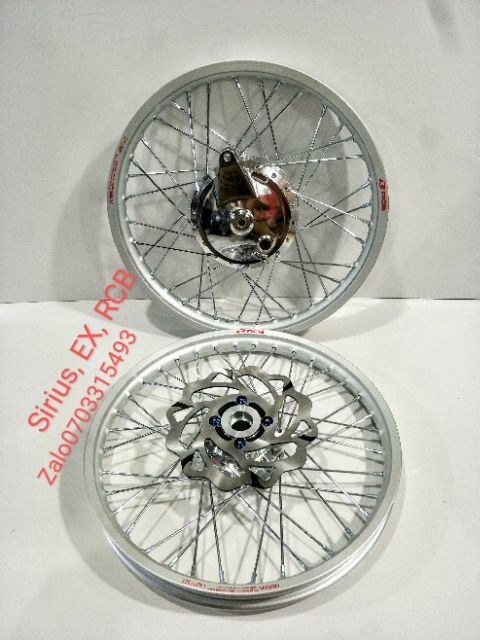 BÁNH CĂM RCB , EX2010 Gắn Vừa Sirius căm đùm mạ crôm loại1 niền nhôm RCB  1.4 1.6 kèm má đùm, đĩa ốc Titan