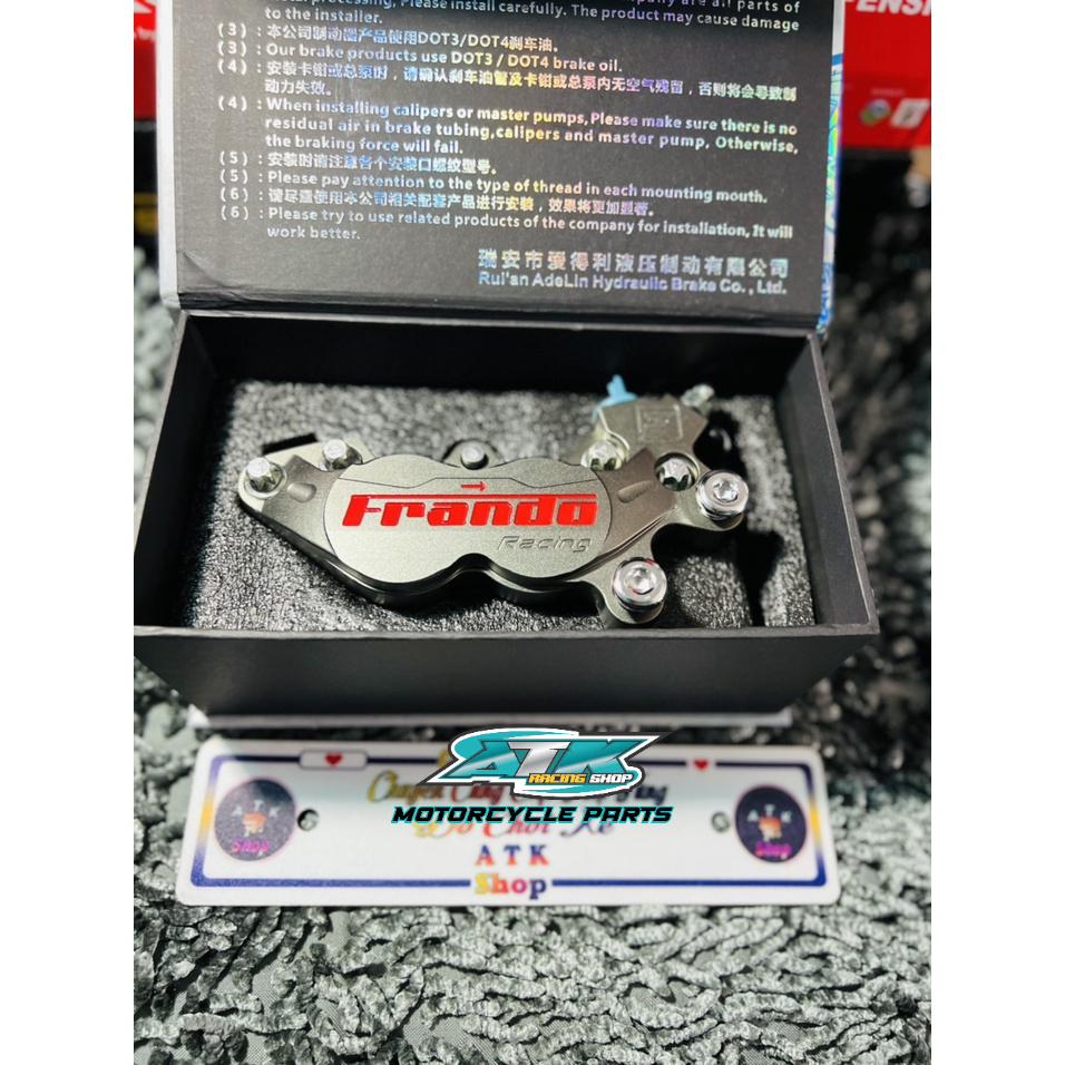 Heo dầu Adelin 4pis Mode cnc chữ Frando màu xám socola cực đẹp khi lên xe