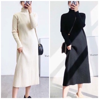 [Có sẵn] Váy Len Đũa Dáng Suông Quảng Châu 3 Màu Basic Hottrend