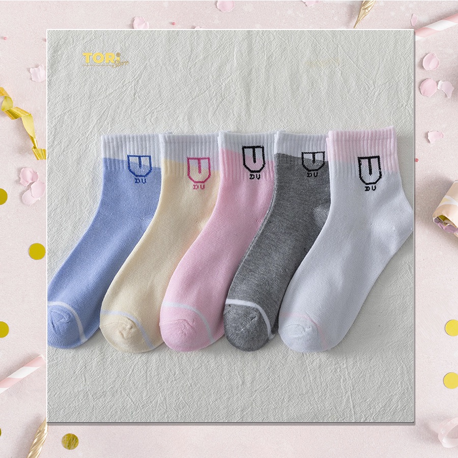 Tất vớ cổ cao nữ cotton 100%, mềm mại thấm hút, tone màu nhẹ nhàng