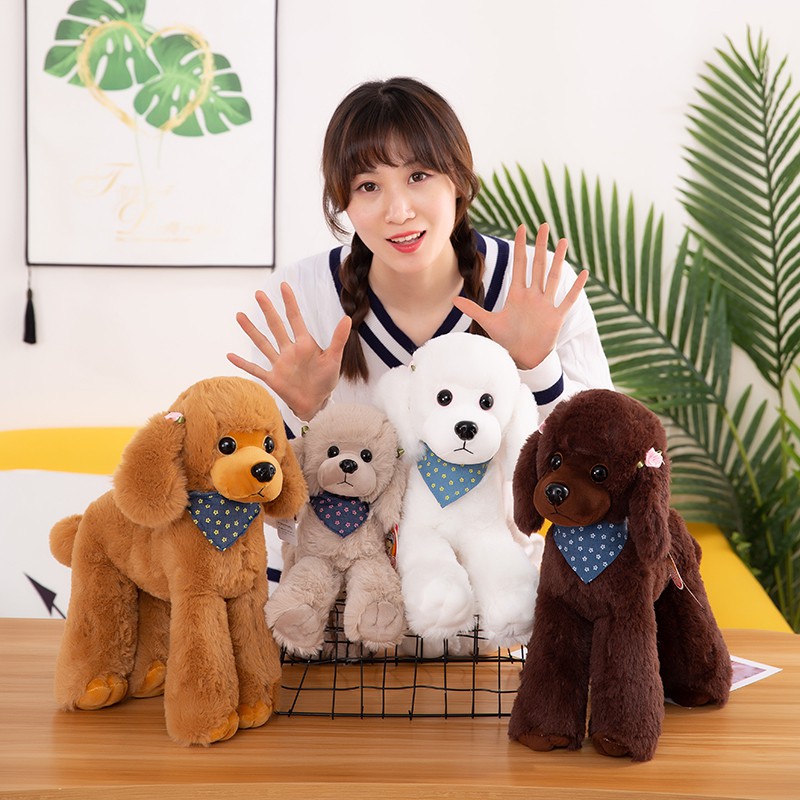 Dễ Thương Chó Poodle Nhồi Bông Xinh Xắn Đáng Yêu