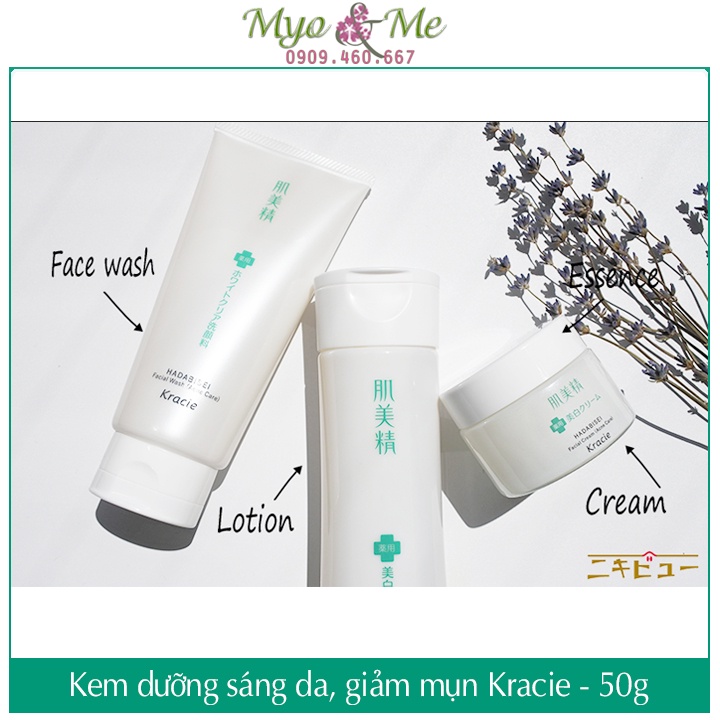 Combo sản phẩm chăm sóc da mụn Kracie Hadabisei Nhật Bản 3 món (sữa rửa mặt, toner, kem dưỡng)