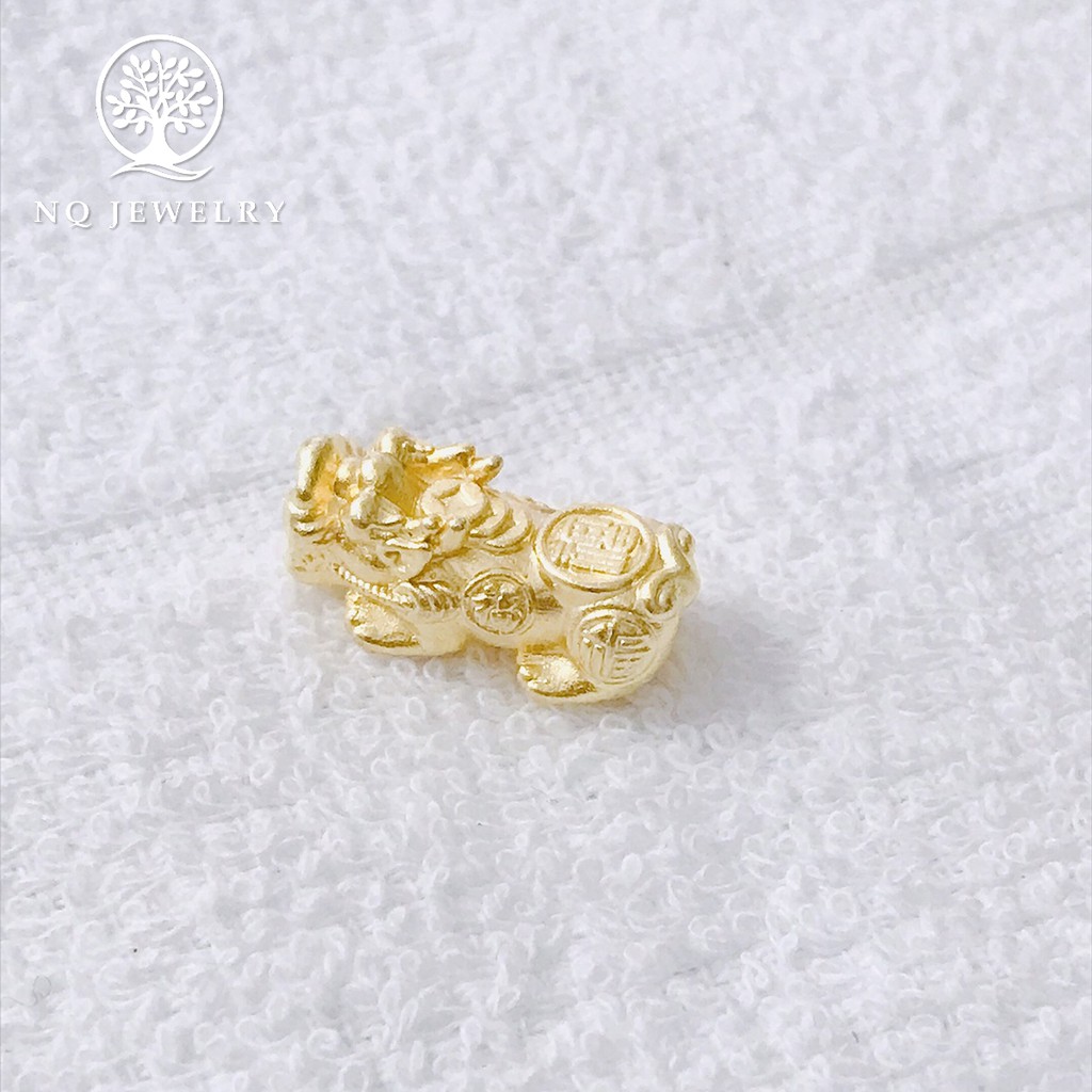 Charm bạc mạ vàng tỳ hưu loại 1 - Tỳ hưu xỏ vòng NQ Jewelry