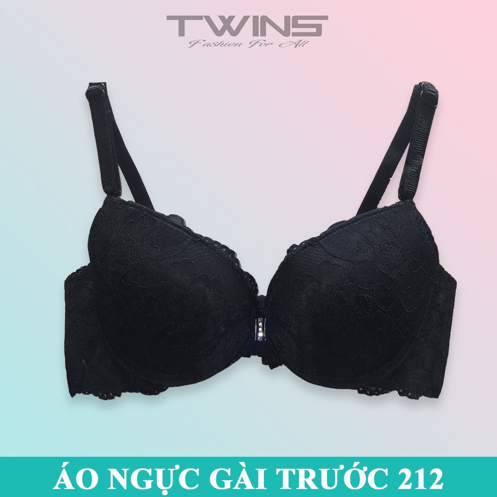 Áo ngực nữ ren cài trước nâng ngực Wat's 212 mút dày mềm mịn có gọng cúp xéo size 34-36-38