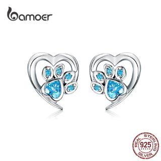 Bamoer Bông Tai Bạc 925 Đính Đá cz Hình Trái Tim Cho Nữ sce654