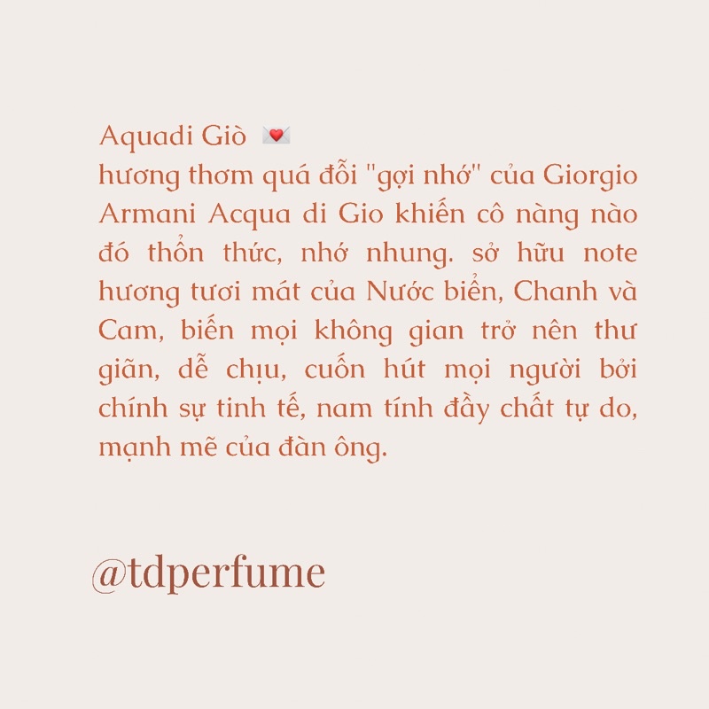 ACQ.UA DI GIÒ - Nước hoa mini 20ml