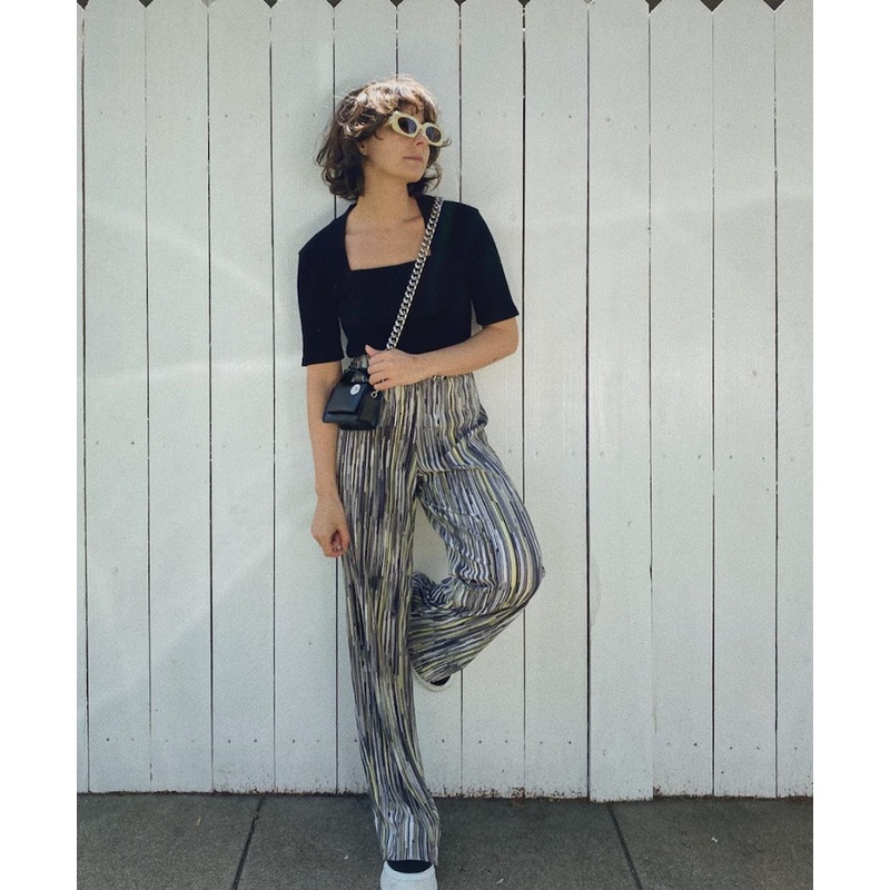 Túi Đeo Chéo mini Hình Vuông Dày Dặn Màu Đen Thời Trang Cho Nữ